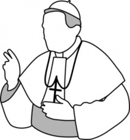 priest clipart black and white