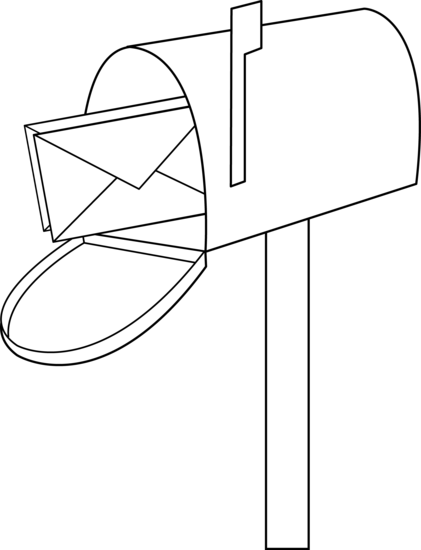 Mailbox picture for mail clipart black and white