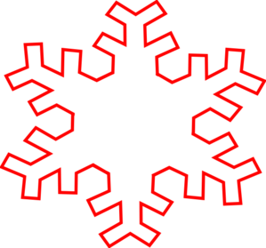 Red Snowflake Outline Clip Art at Clker