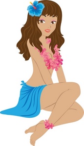 Hawaiian Woman Cliparts