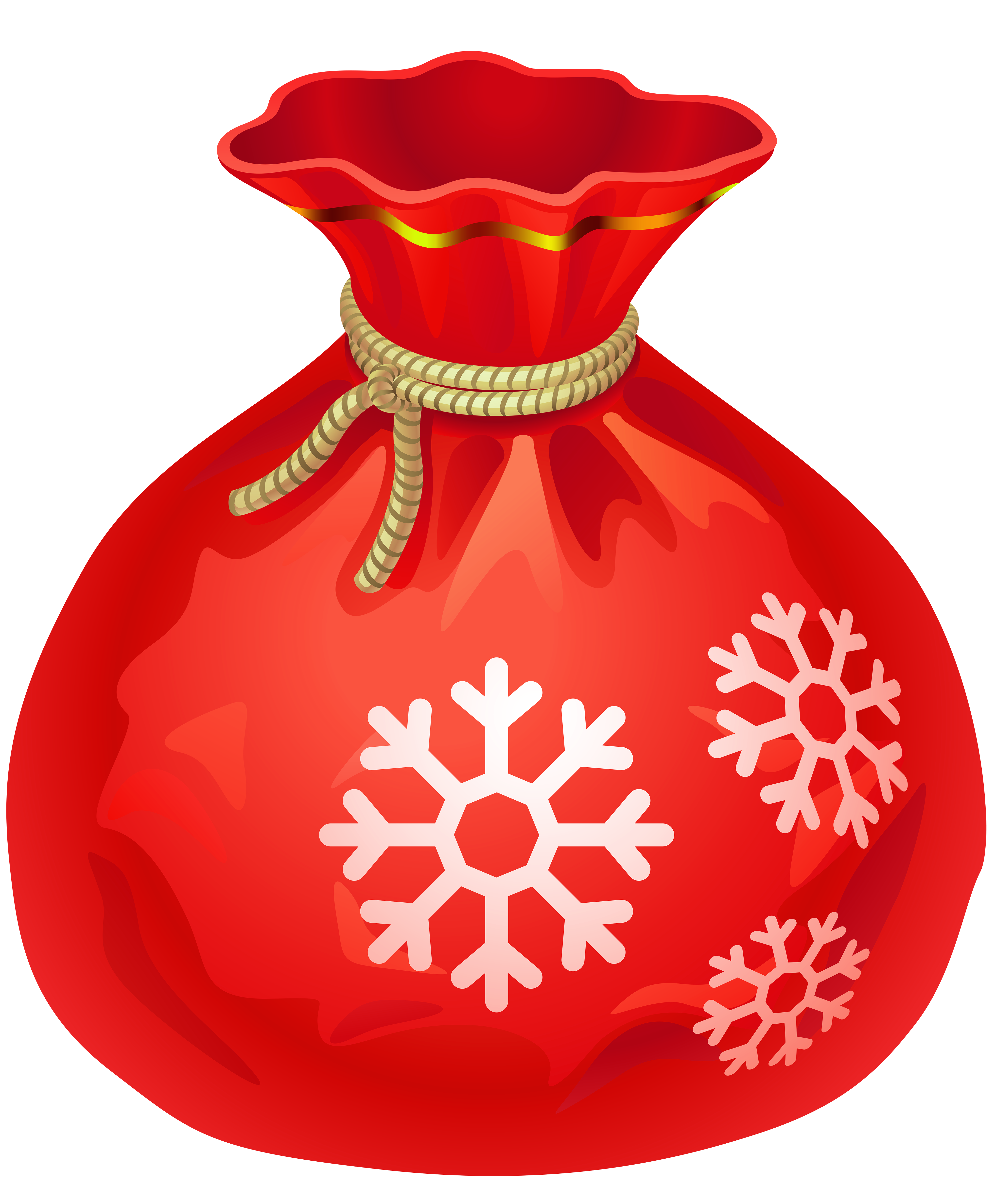 Transparent Christmas Red Santa Bag PNG Clipart