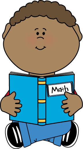 Boy Reading a Math Book Clip Art 