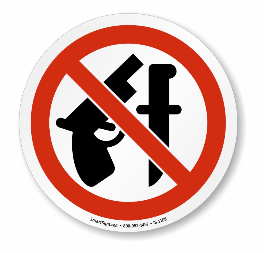 Iso Prohibited Action Signs No Weapons Allowed Sign