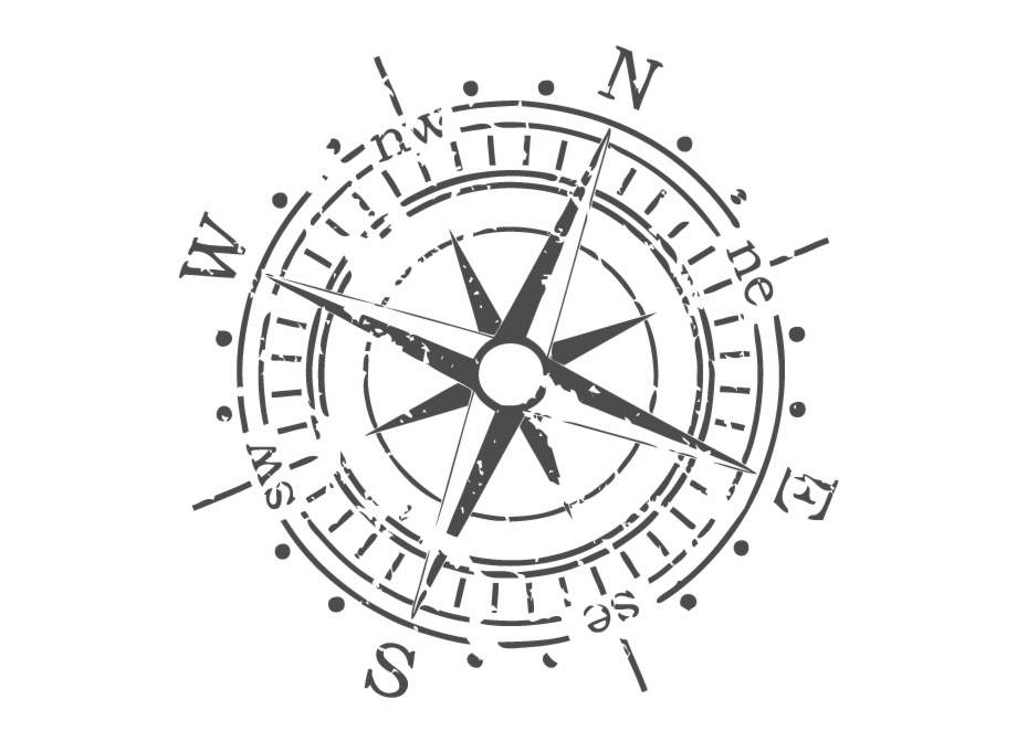 Tumblr Static Vector Compass In Gray Vintage Compass