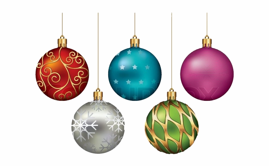 Colorful Christmas Ornaments Png
