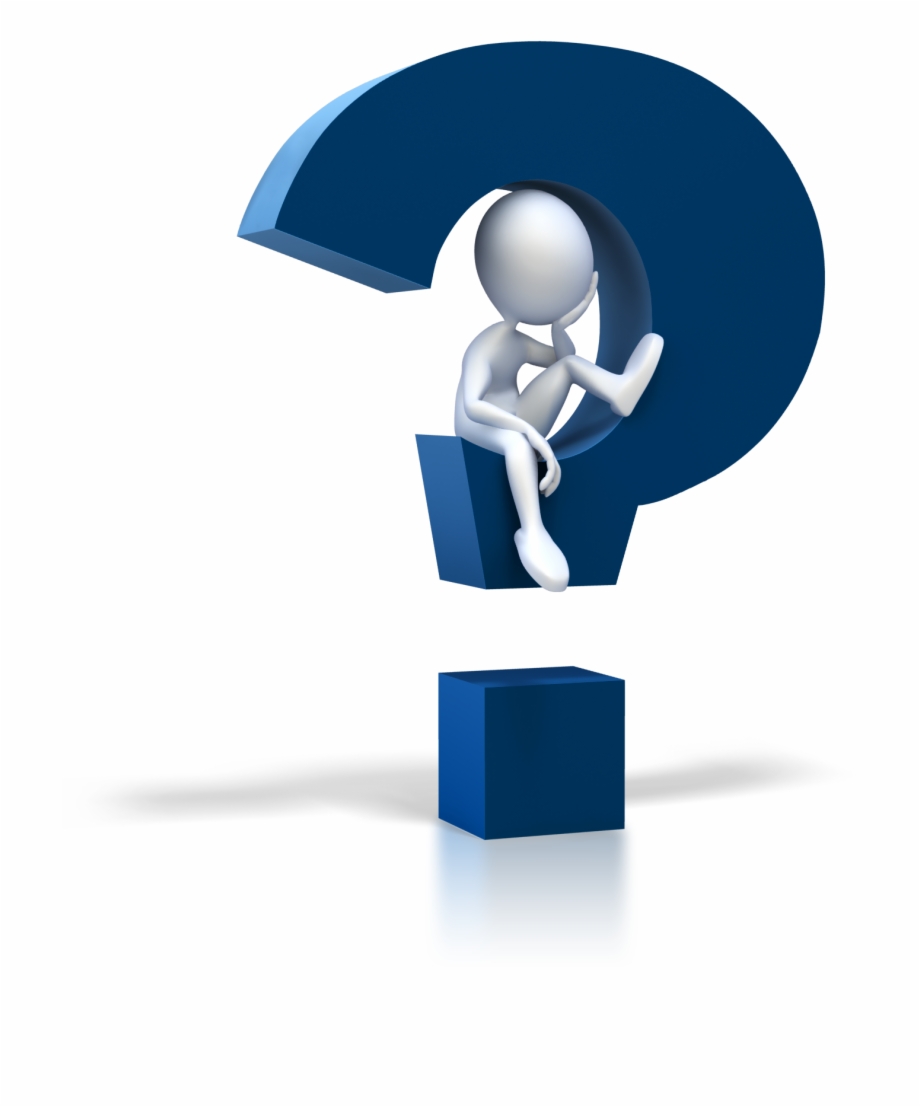 Figure Sitting In A Blue Question Mark Question