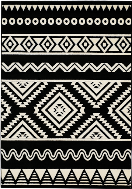 Image For 63X91 Black And White Rug From