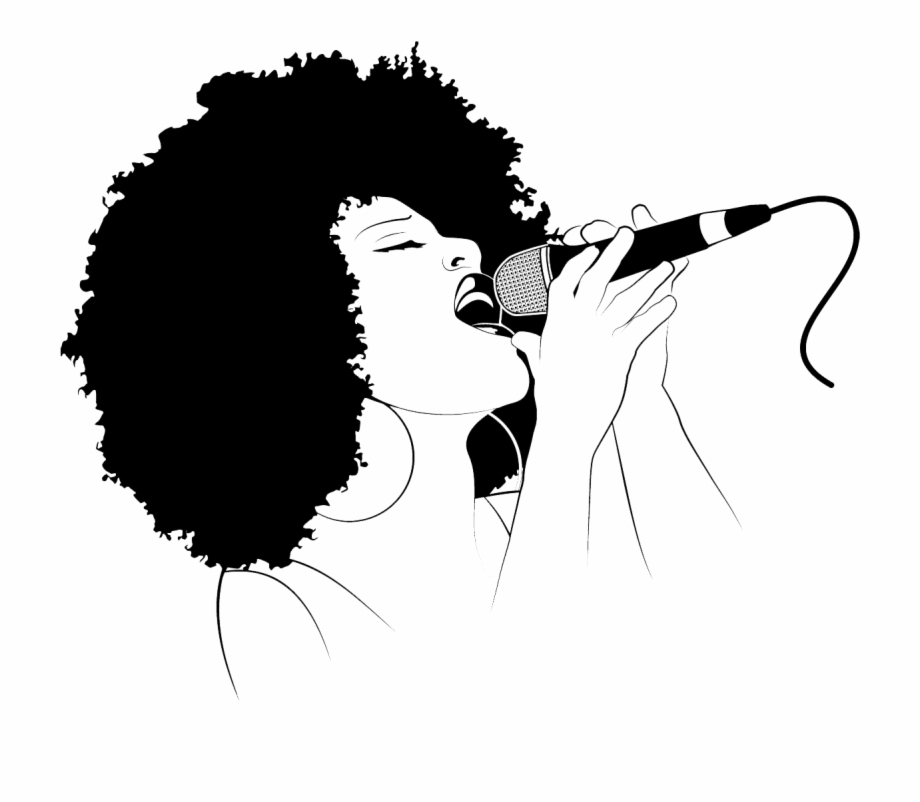 Black Woman Singing Silhouette Png Download Black Woman