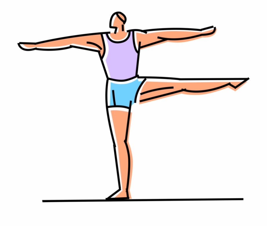 Gymnast Vector Balance Beam Clipart One Leg Balance - Clip Art Library