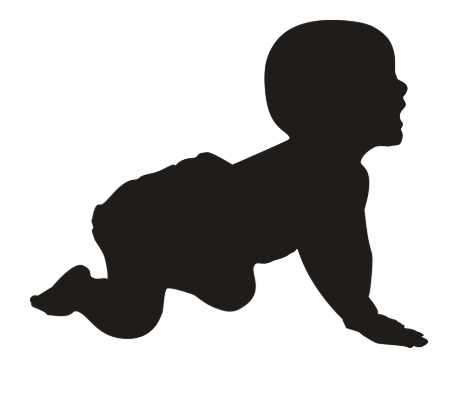 silhouette baby crawling clipart
