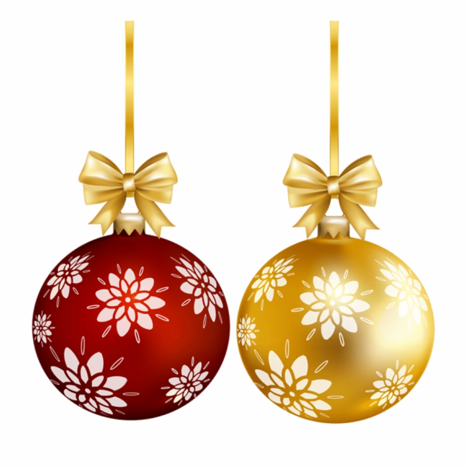Red Gold Christmas Ball Png Transparent Clip Art
