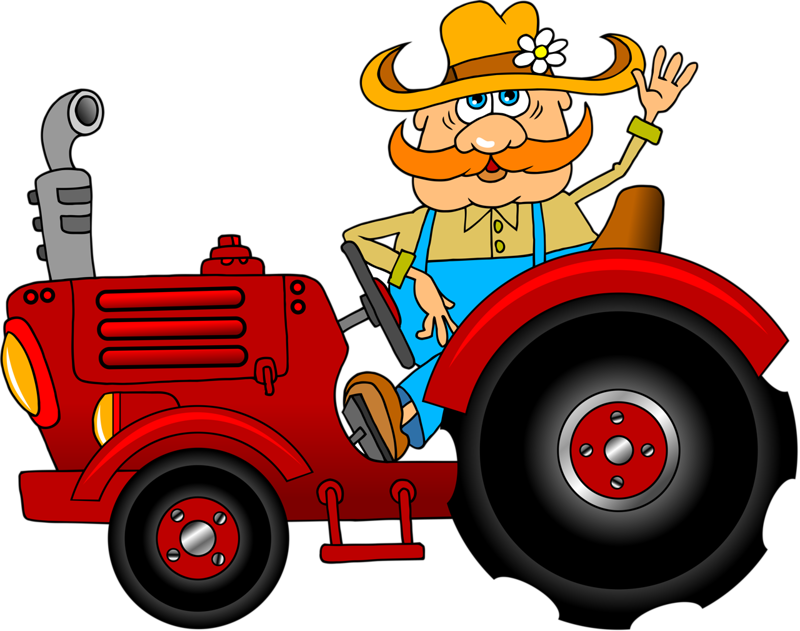 Drawing Tractors Red Tractor Farmer On Tractor Clipart
