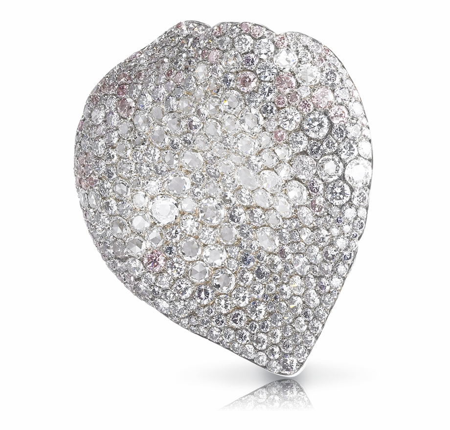 Faberg White Rose Brooch Features 375 Diamonds Including