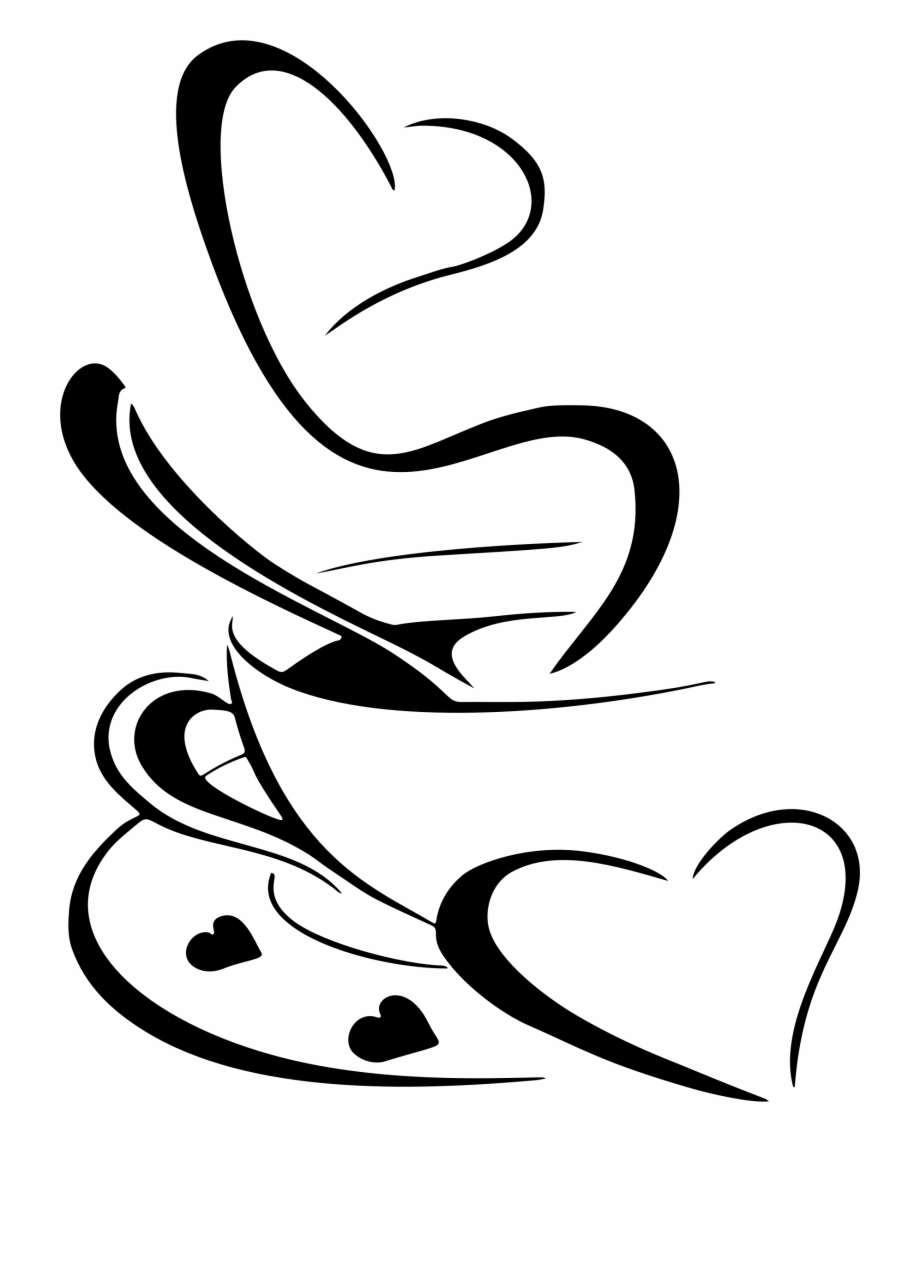 Coffee Clipart Heart Coffee Png Black And White