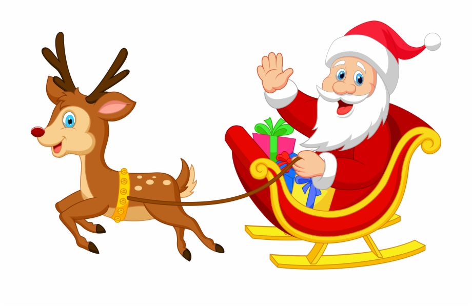 Rudolph Santa Claus Sled Christmas Ornament Art Father
