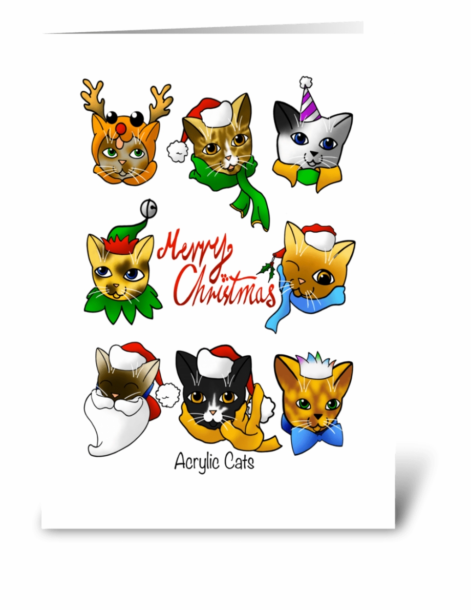 Merry Christmas Cats Cartoon