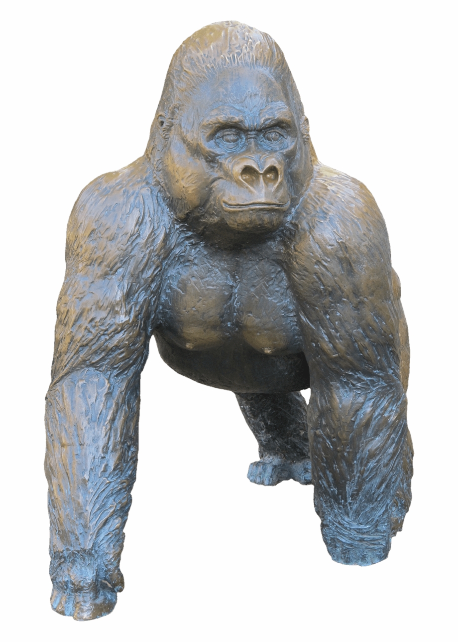 Download Gorilla Bronze Statue Transparent Png Gorilla Sculpture