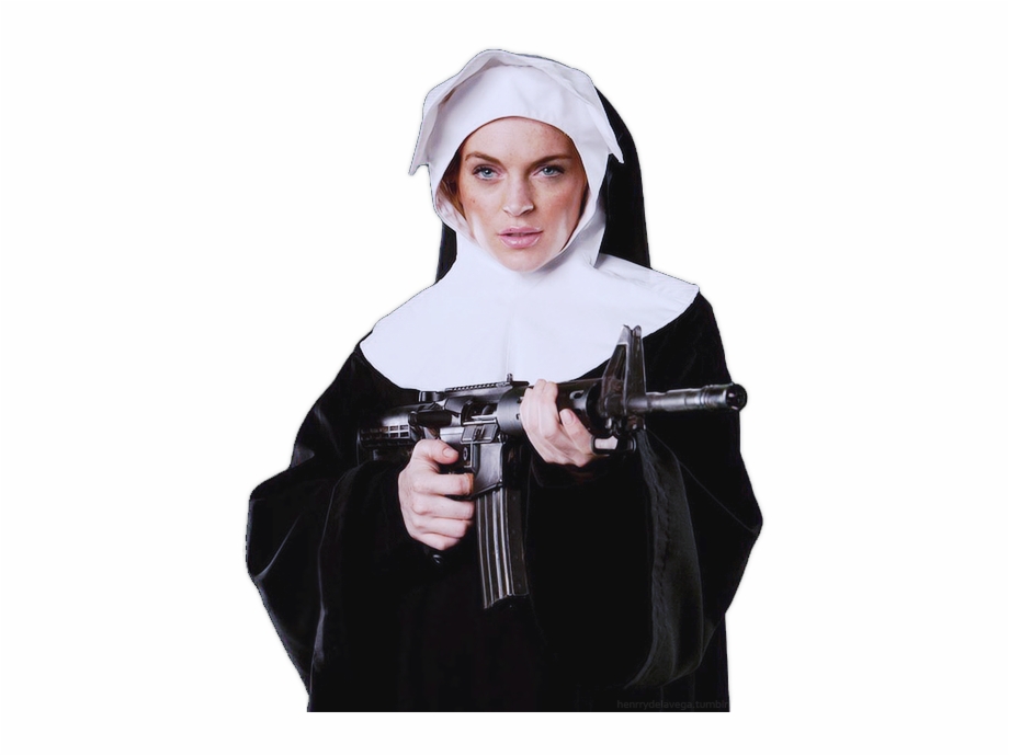 Lindsay Lohan Nun Gun