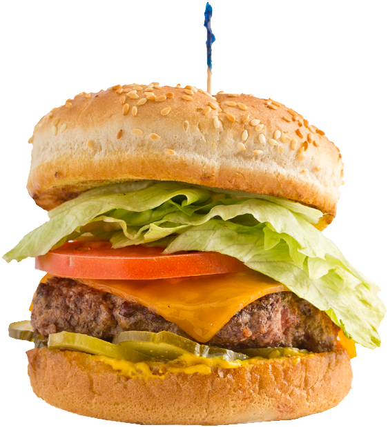Open Cheeseburger Png Burger With Stick Png
