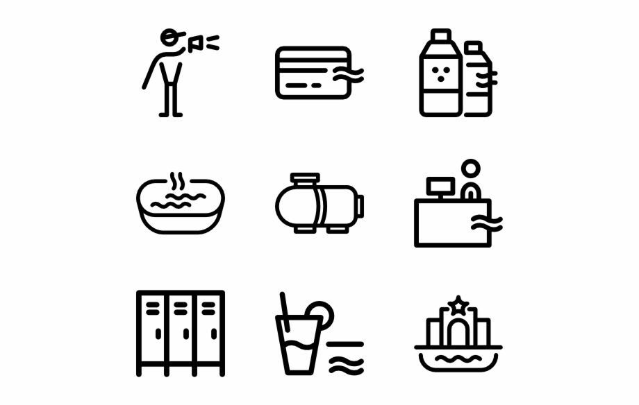 Pool White Icons Png