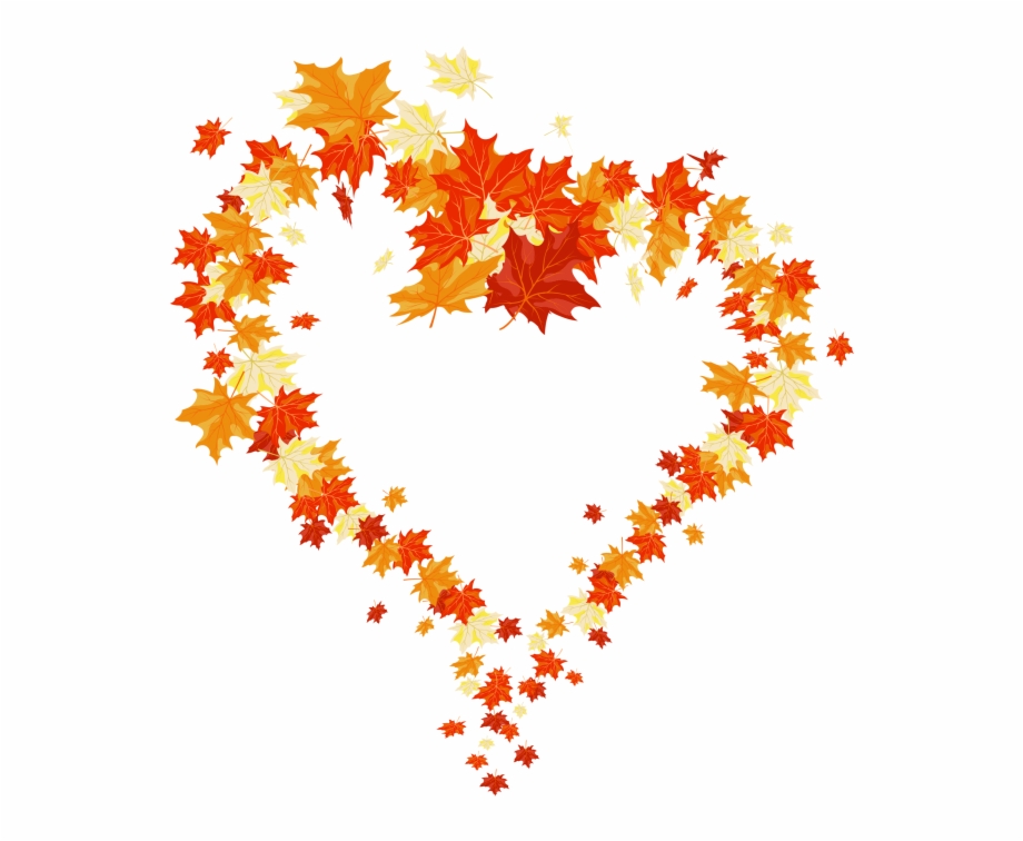 Fall Leaf Heart Transparent