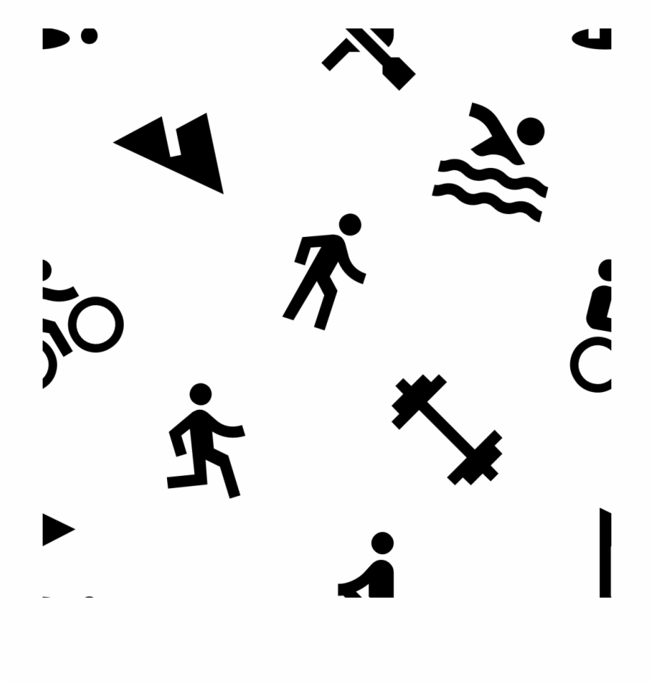 Material Design Icons Patterns Black And White Sports