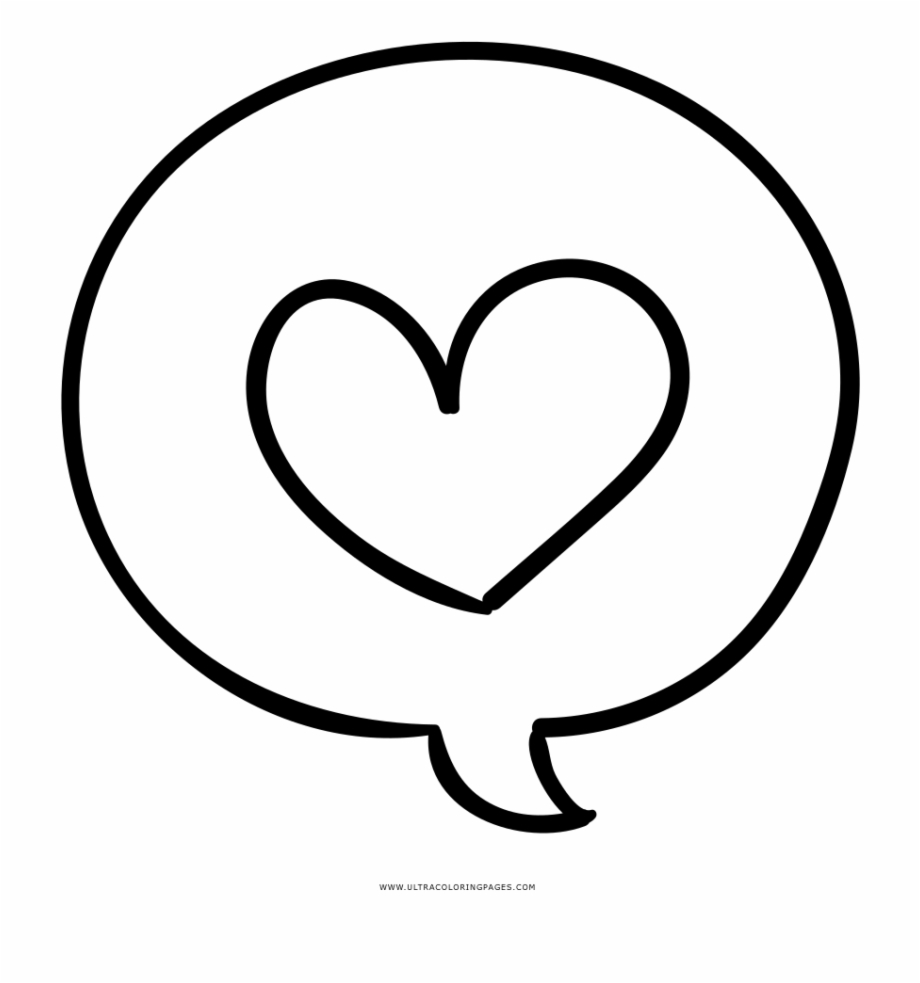 Speech Bubble Coloring Page Heart