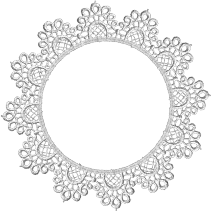 Lace Doily White Frame Lace Circle Transparent