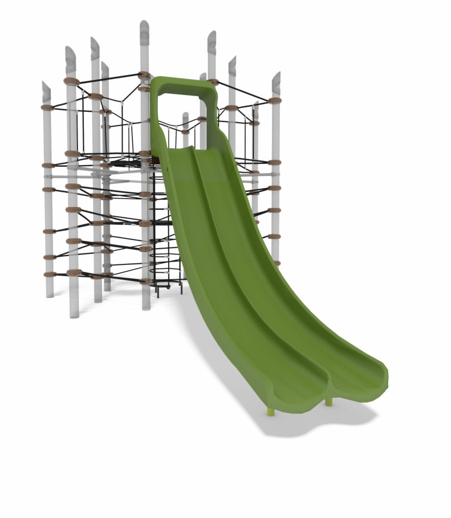 Skyport Climber W Double Swoosh Slide Playground Slide