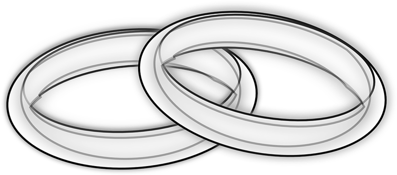 wedding symbols rings black and white