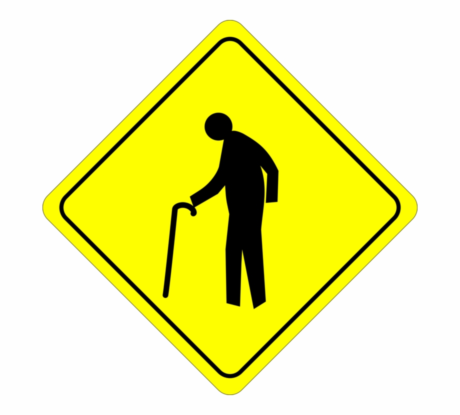 Traffic Sign Warning Sign Old Age Pedestrian Old