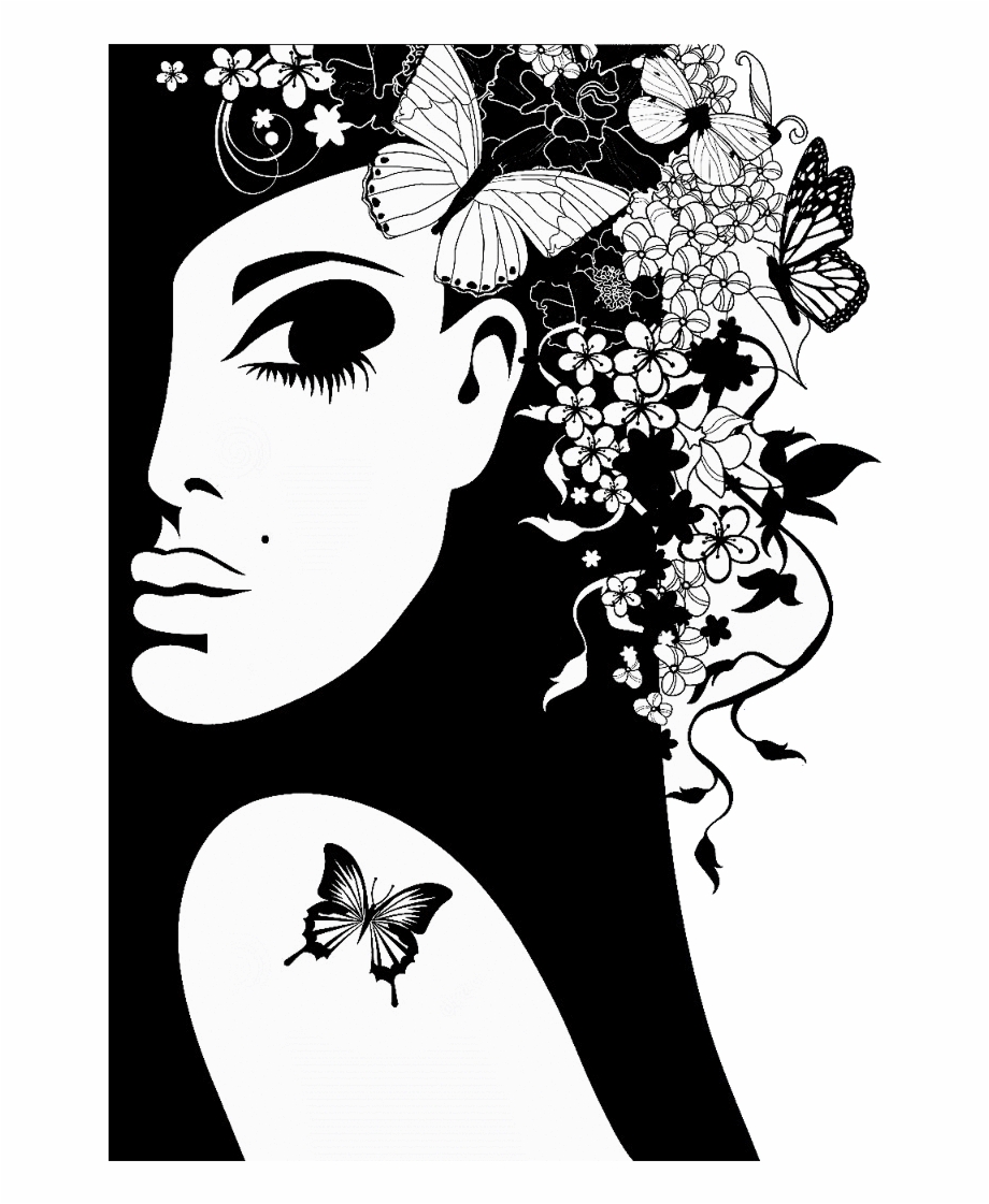 Girl Silhouette Silhouette Vector Butterfly Art Woman Silhouette