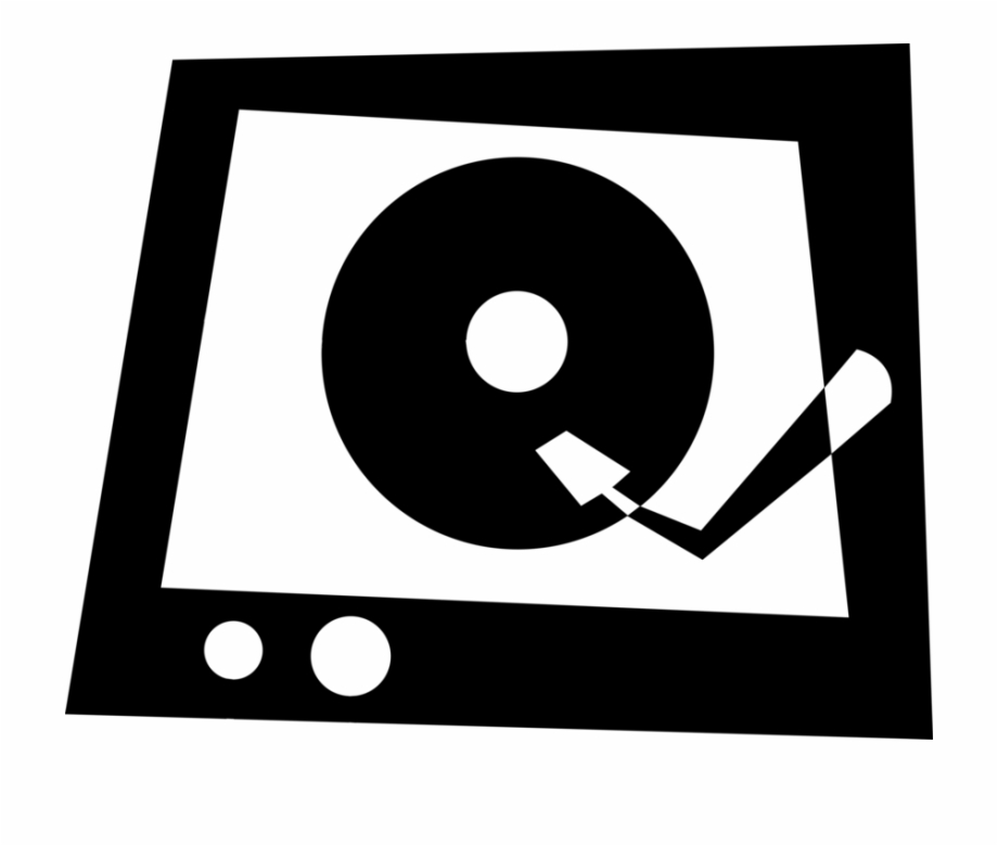 Vector Illustration Of Vinyl Record Played On Phonograph