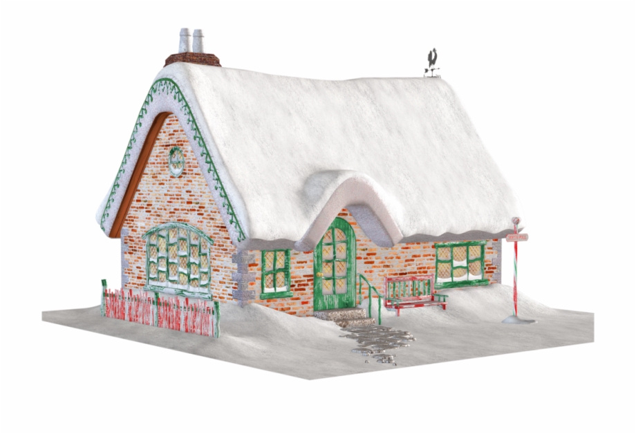 Cabin Clipart Transparent Background Cozy Christmas Cottage Clip