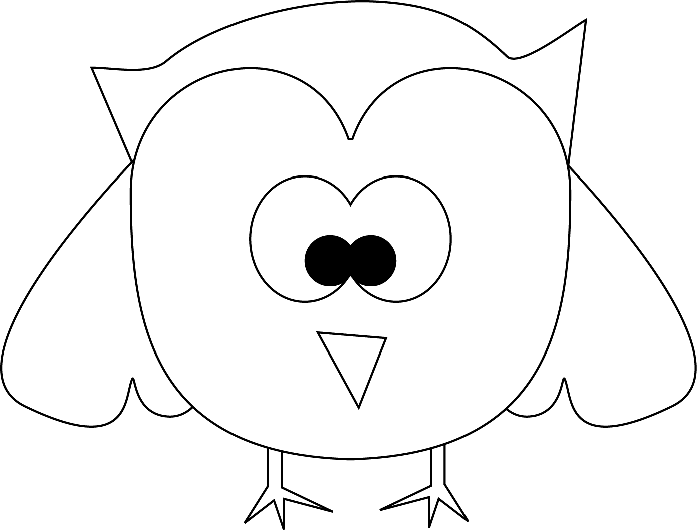 Simple Cute Owl Drawing Cartoon