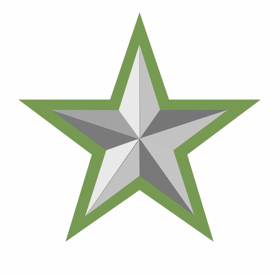 Silver Star With Green Border Green And Silver