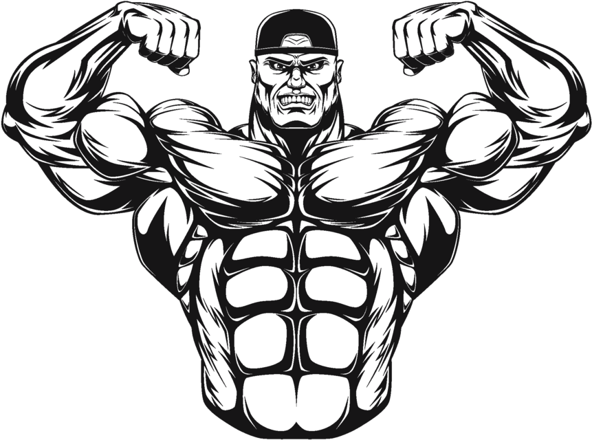 Bodybuilder Clip Art Back Muscle Man Cartoon