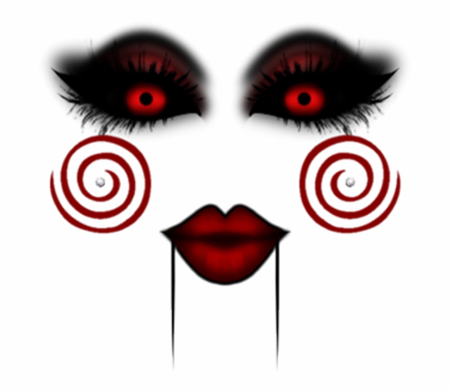 Saw Scary Girl Makeup Swirls Creepy Evil Black