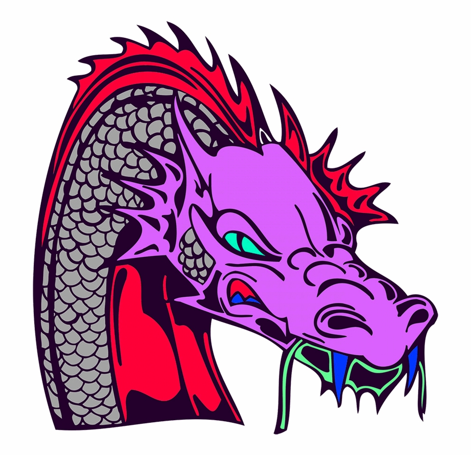 Purple Dragon Head Illustration