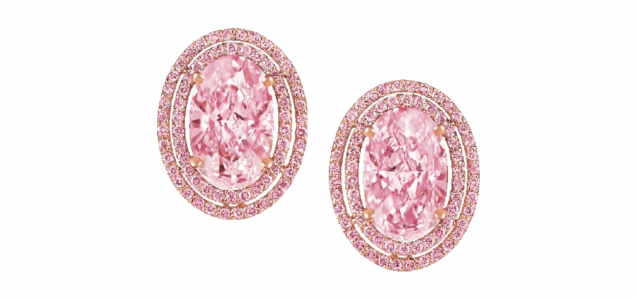 Fancy Intense Pink Diamond Earrings Earrings