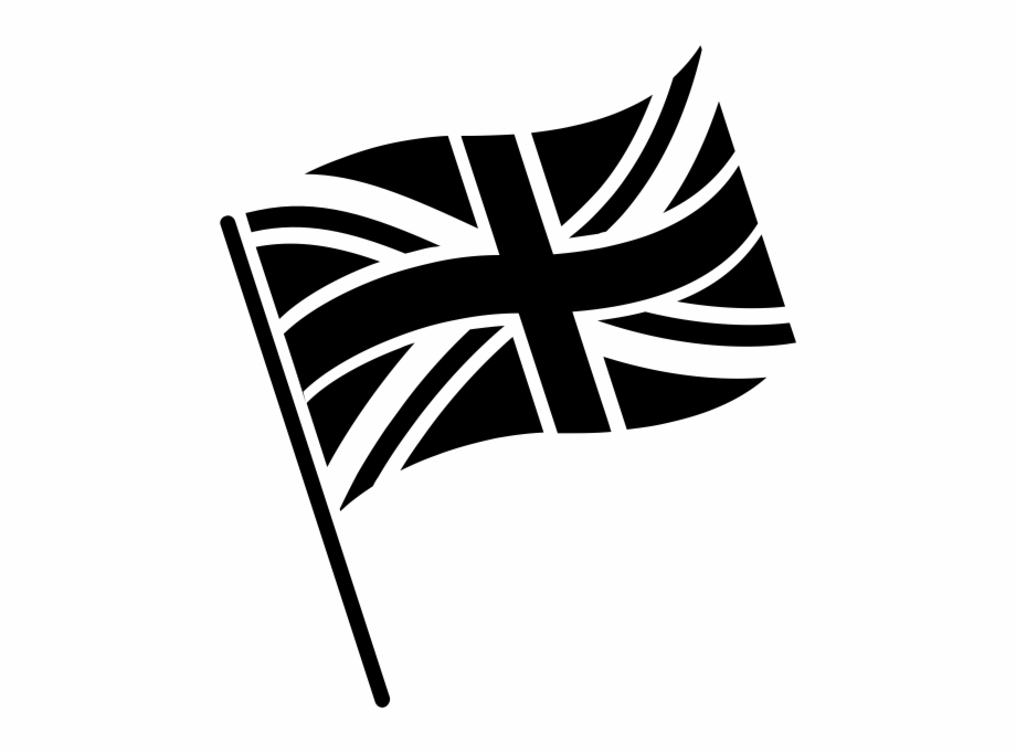 uk flag clipart black and white
