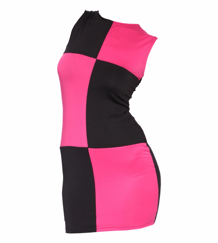 Sixties Pink And Black Dress Transparent Background Dress