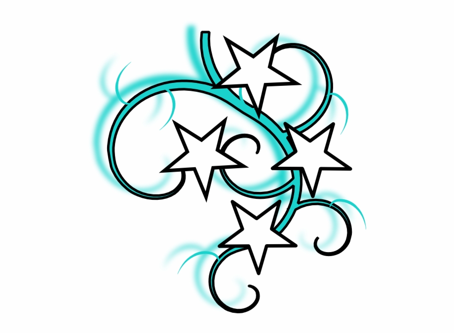 Star Tattoos Clipart Vector Stars Swirls Tattoo Designs