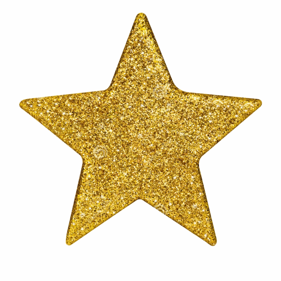 Estrela Gold Glitter Star Png