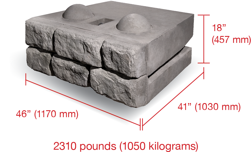 Cobblestone Block Specifications Rock Wall Dimensions