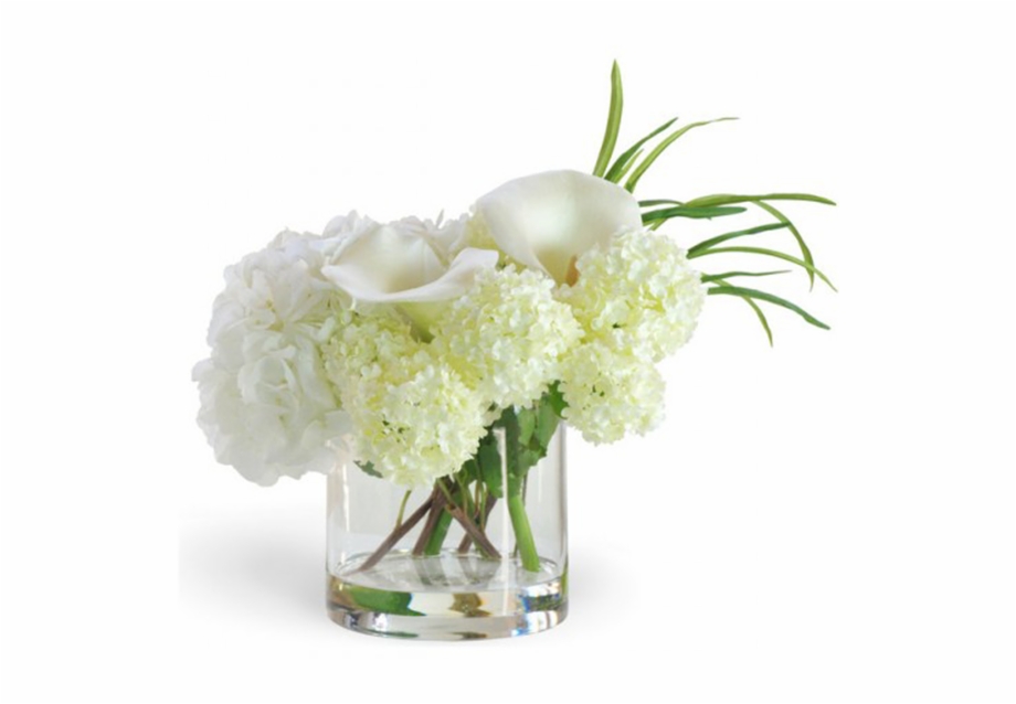 Calla Lily And Hydrangea Mix Breakfast Centerpiece Table