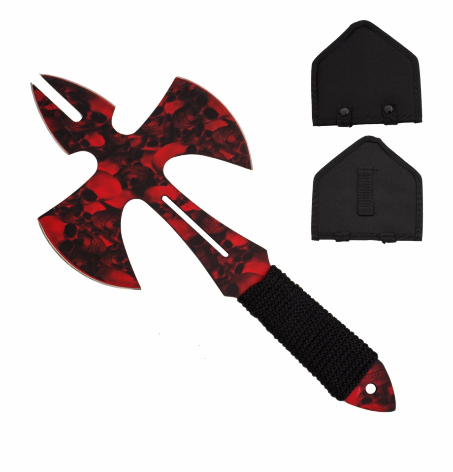Red Skull Medieval Style Throwing Axe Axe With