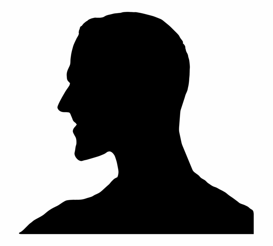 Silhouette Drawing Person Logo Cartoon Man Head Silhouette