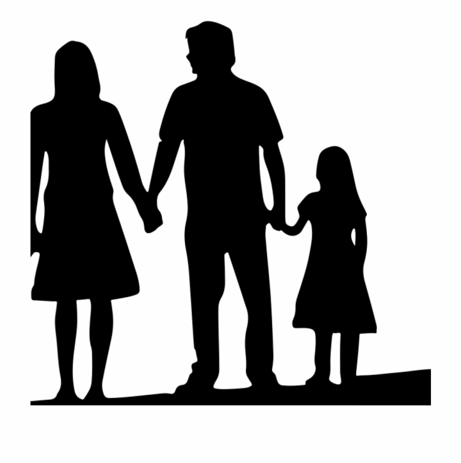 silhouette family clipart png
