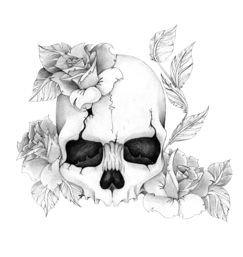 Skull And Roses Png